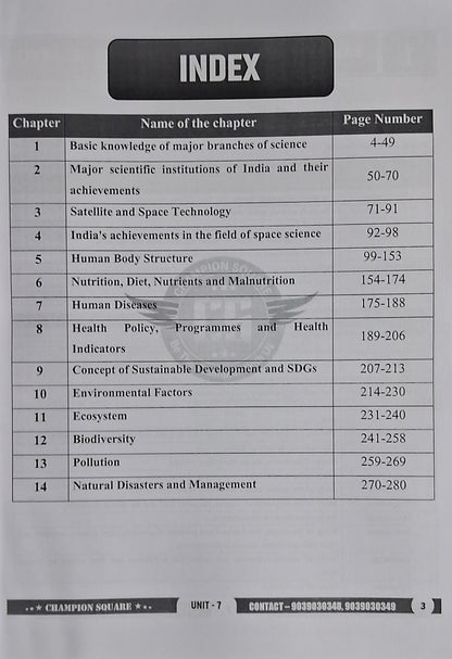 Champion Square MPPSC Pre (Unit–7) Science, Environment and Health by Kajal Nema, Shiv Patidar, Sourabh Patel | English Medium