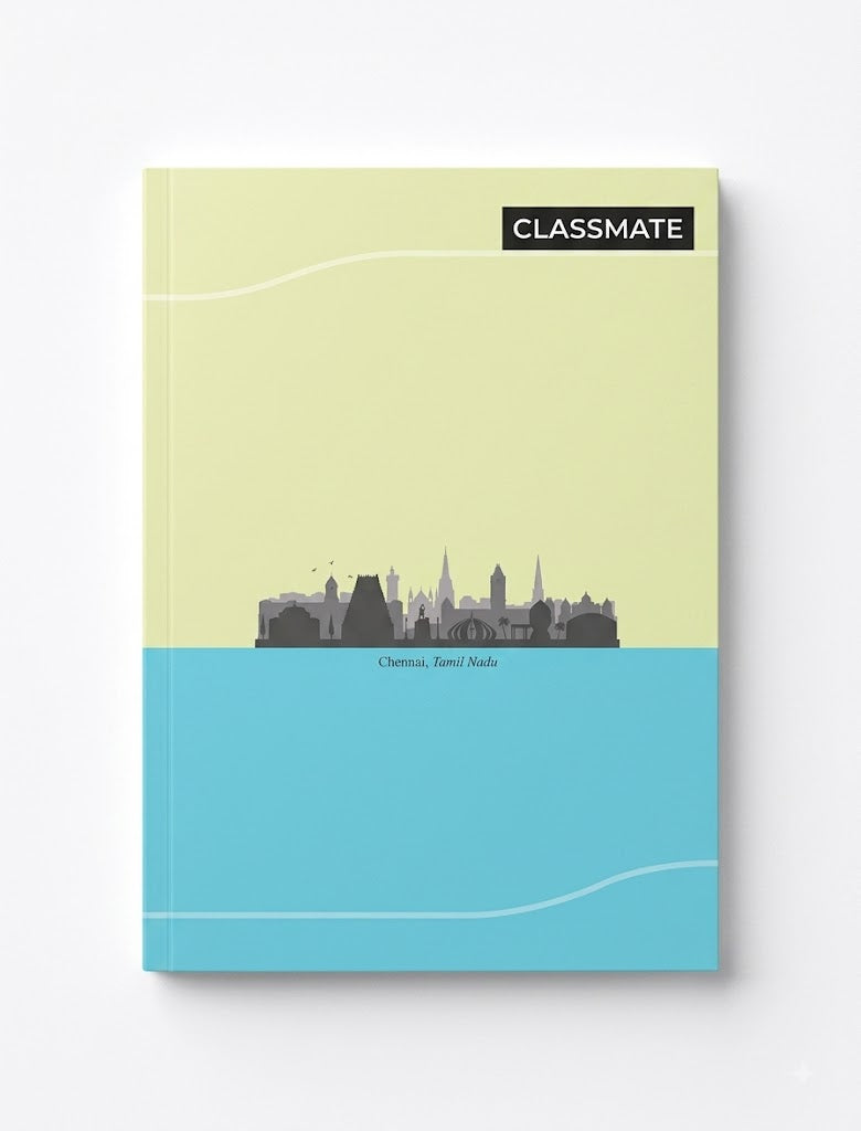 Classmate Notebook (24 × 18 cm) – 2 Lines / 4 Lines / 1 cm Square, 172 Pages