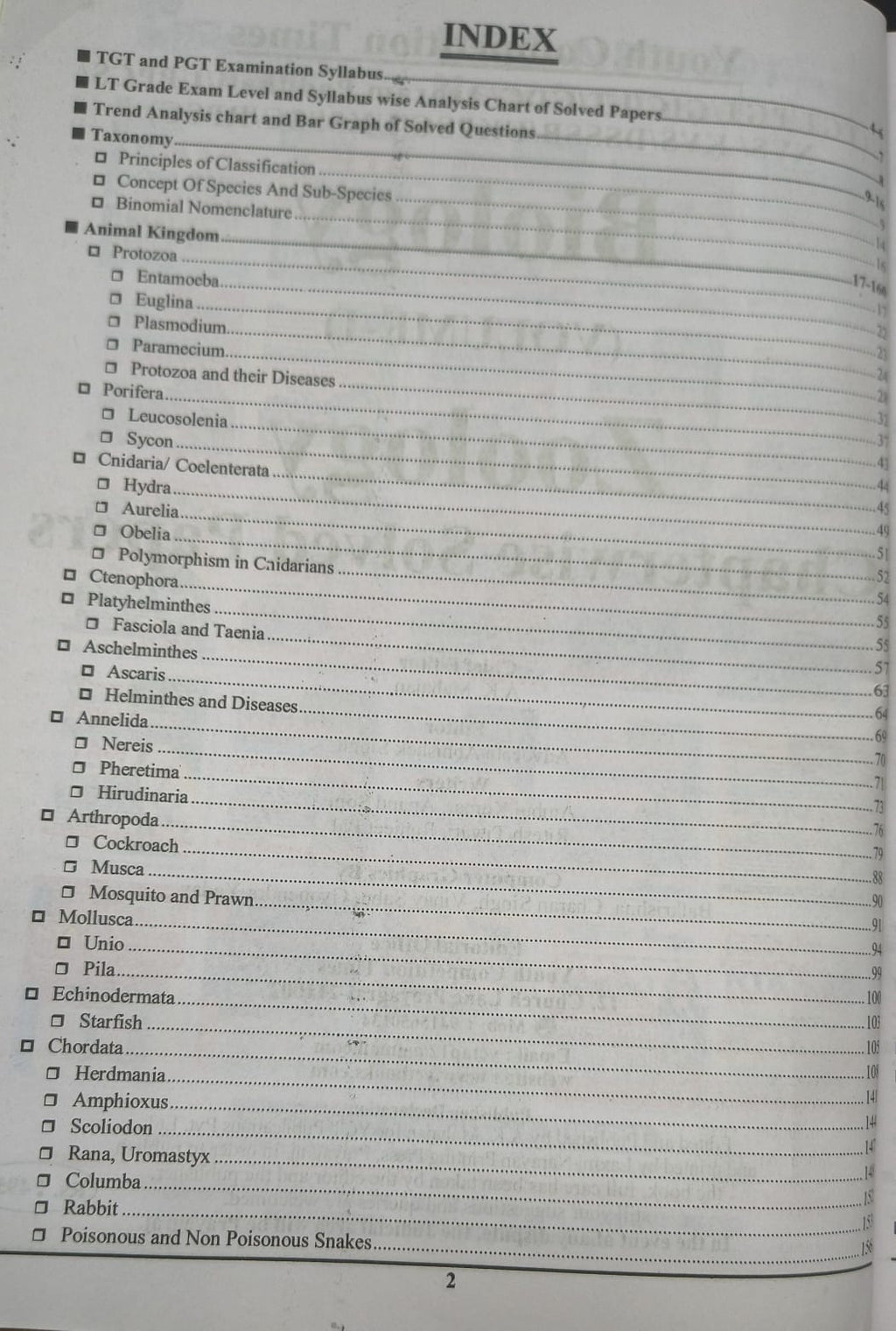 Youth TGT/PGT Biology Zoology (Vol.1) Solved Papers | 6594+Objective Questions | English Medium