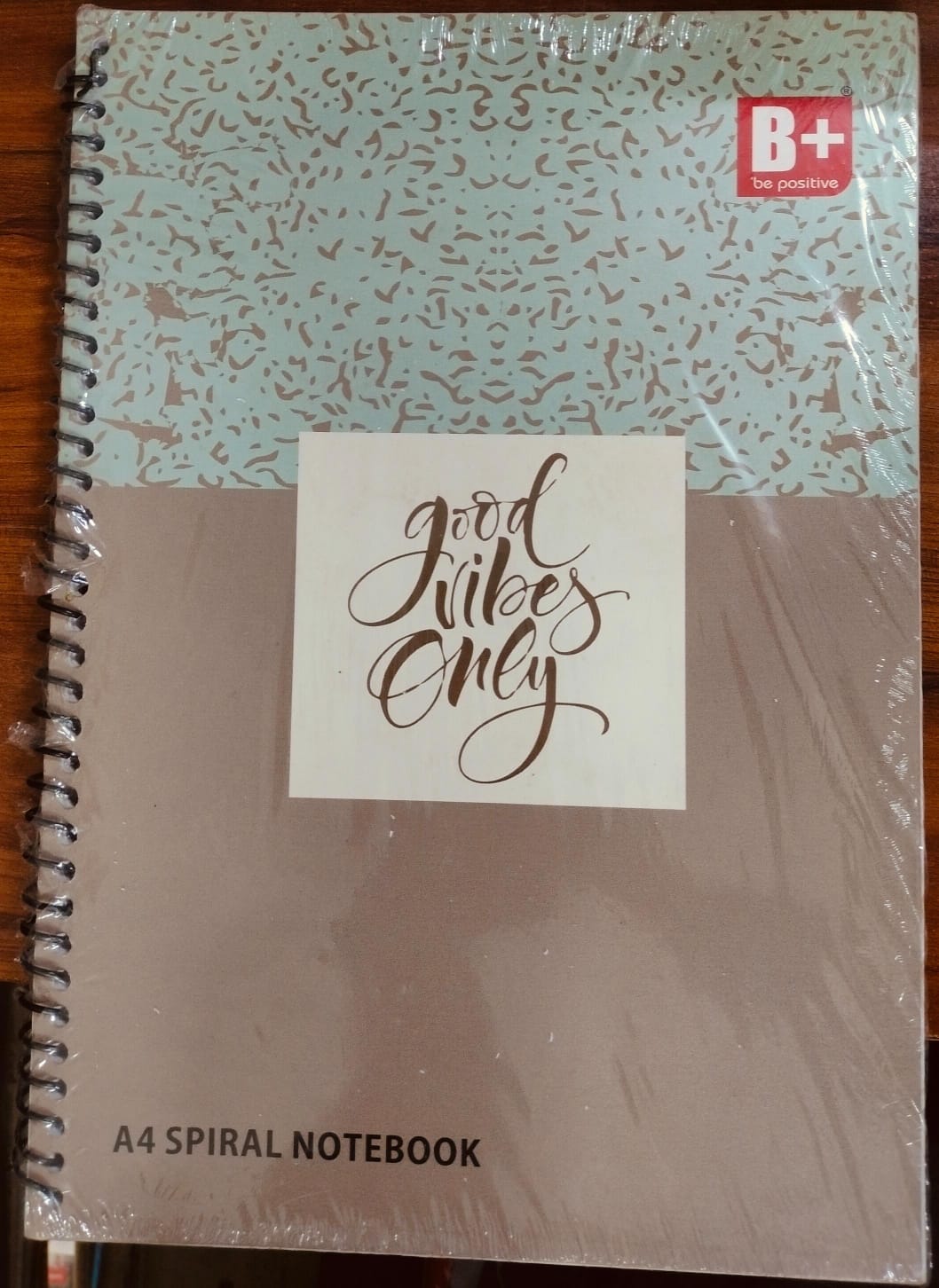 B+ Be Positive A4 Spiral Notebook – 180 Pages (Unruled)