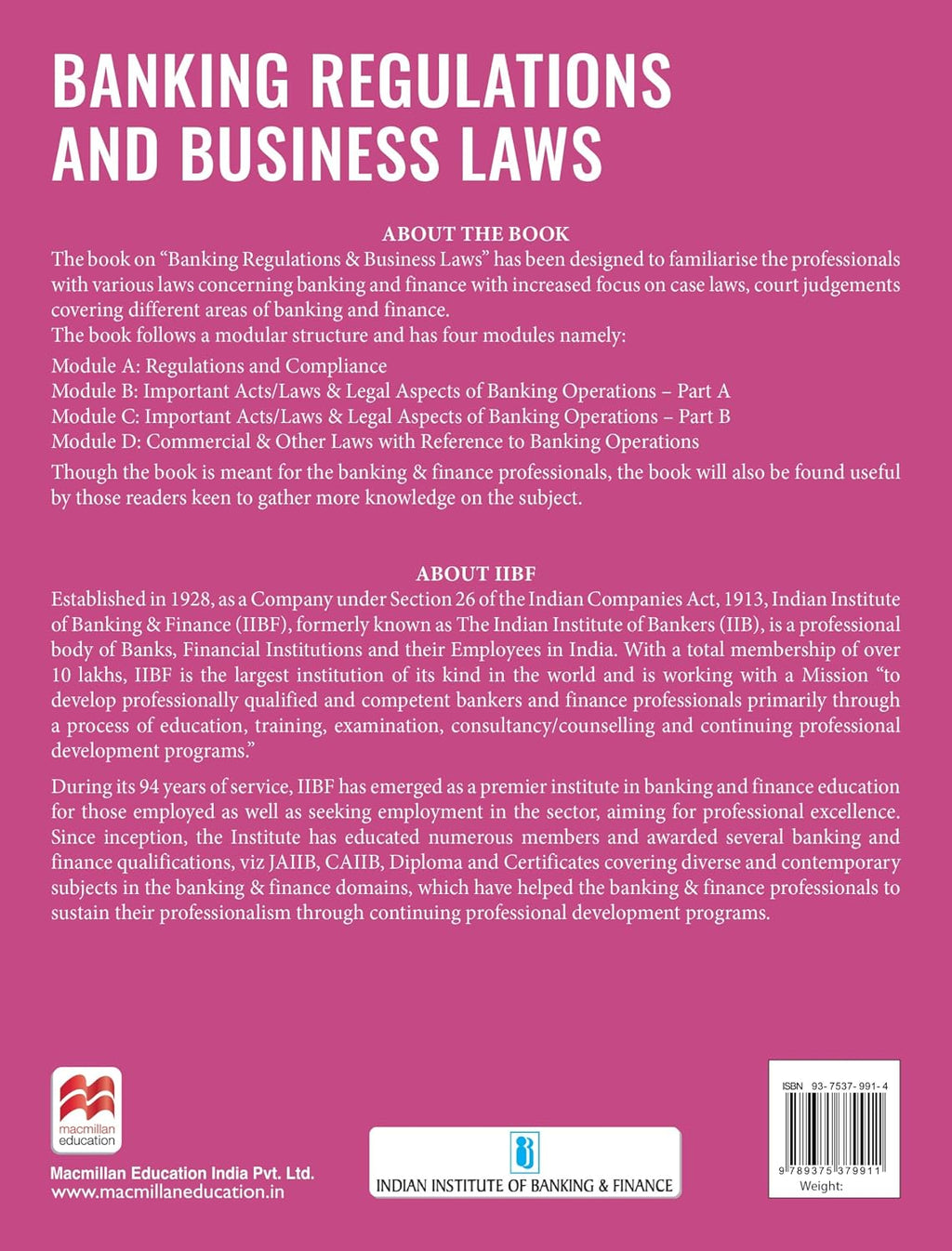 IIBF Banking Regulations and Business Laws (English Medium)