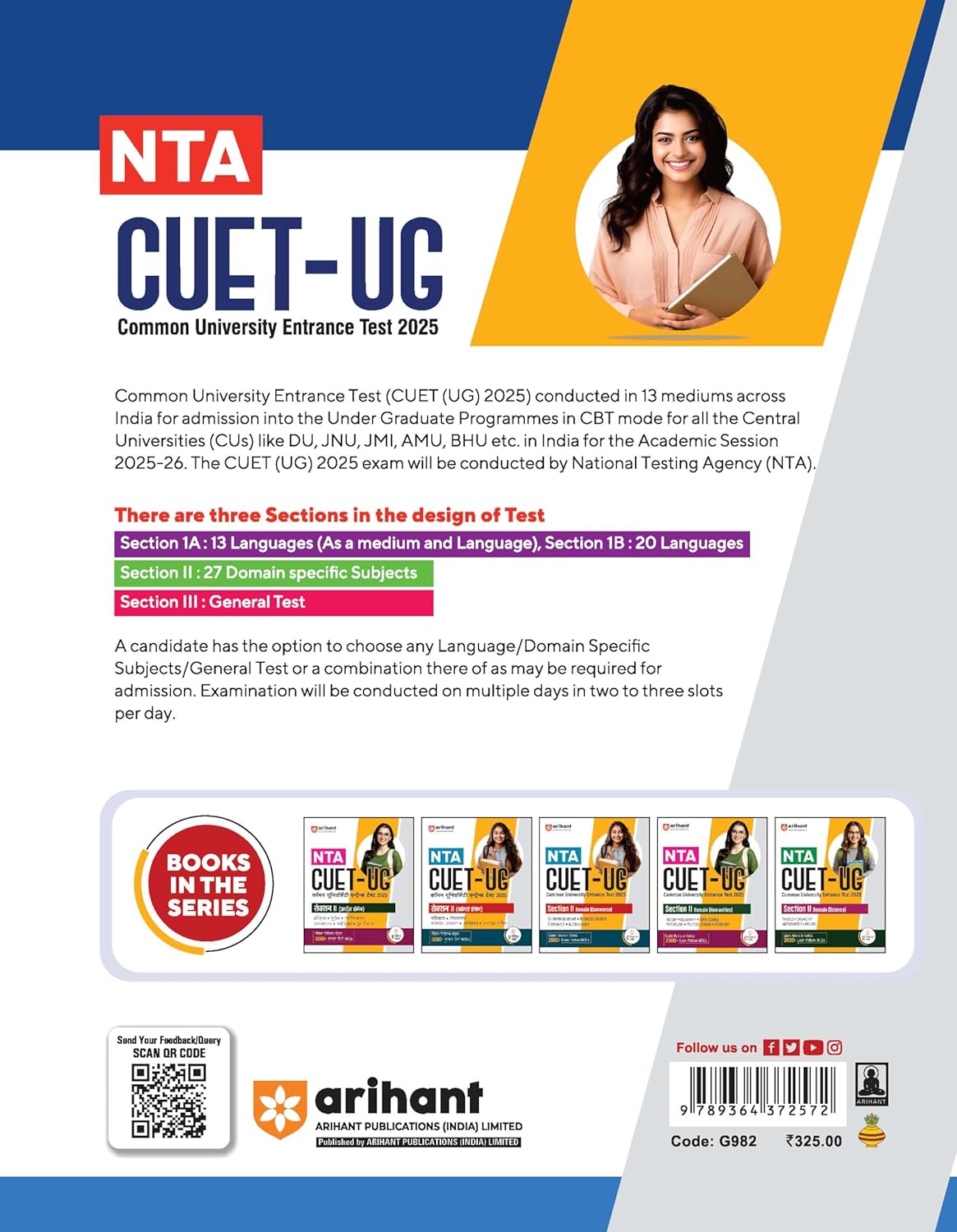 Arihant NTA CUET-UG 2025 General Test Section III (English Medium)