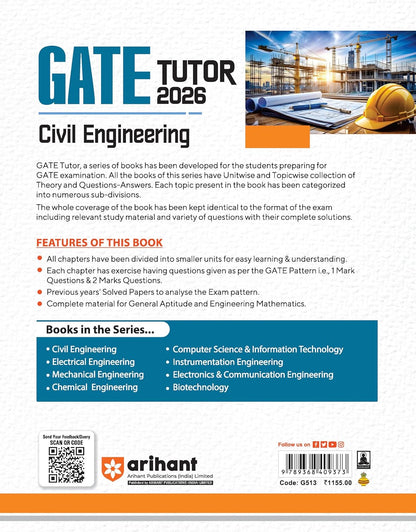 Arihant GATE TUTOR Civil Engineering Exam 2026 by Prashant Dixhit | English Medium