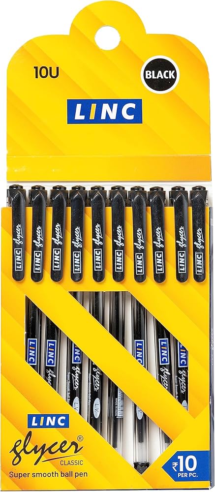 Linc Glycer Classic Super Smooth Ball Pen – Pack of 10 (Black)