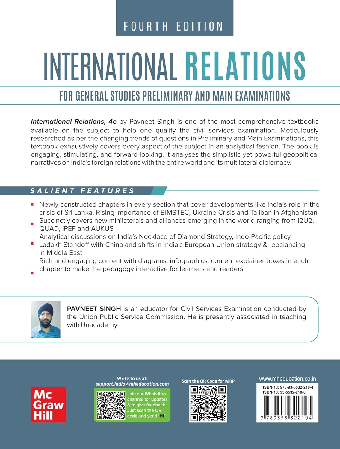 TMH - International Relations by Pavneet Singh (4th Edition) UPSC Prelims & Mains 2025 | English Medium