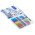 Doms Super Soft Tip Brush Pen Set – Pastel Shades (12 Pastel + 1 Silver + 1 Blender)