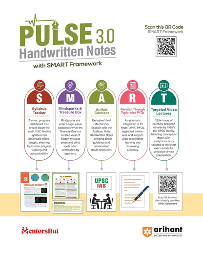Arihant PULSE 3.0 UPSC Prelims 2026 Handwritten Notes – Conceptual Geography | English Medium