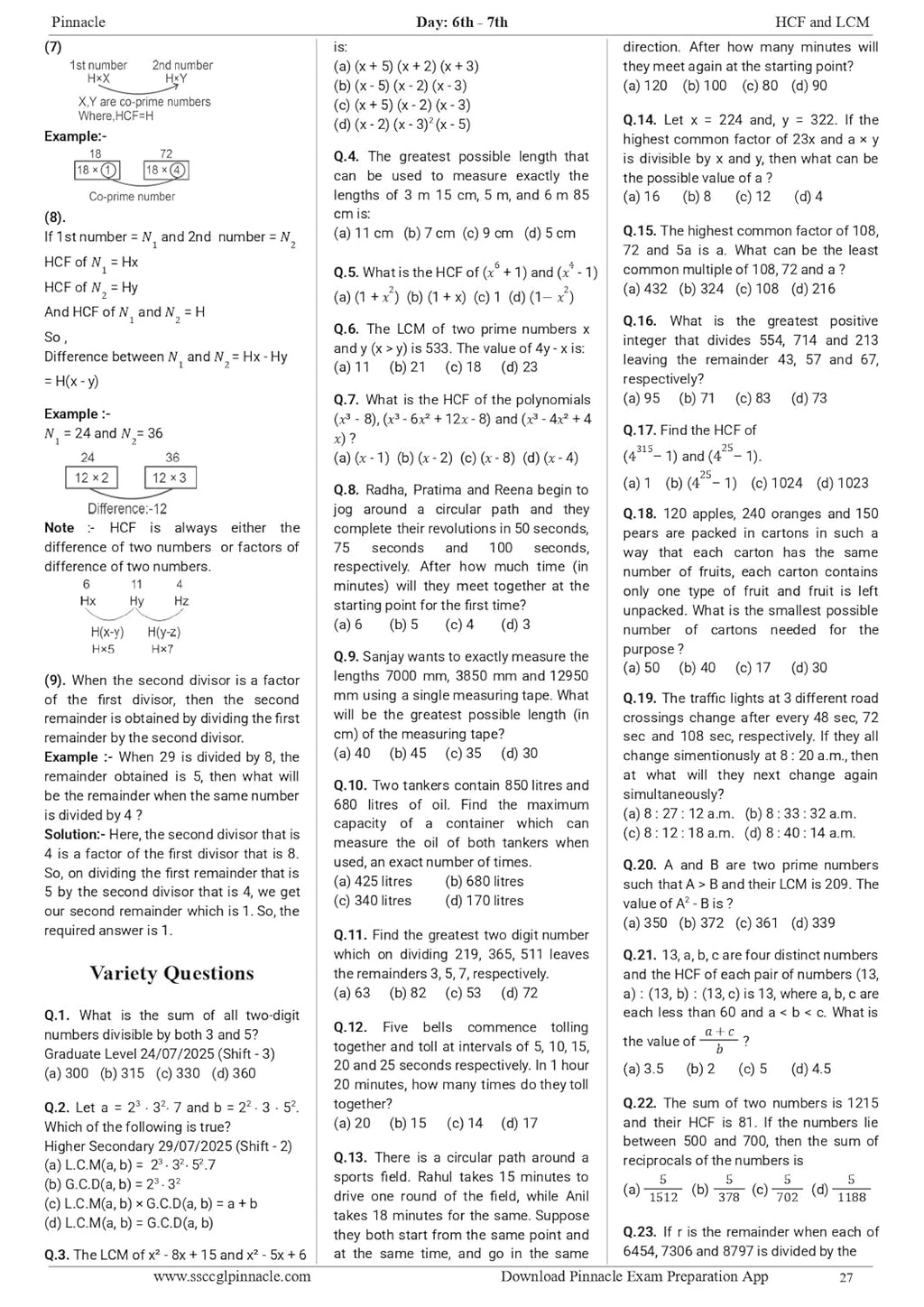 Pinnacle SSC Maths Chapter-Wise 6800+ebp MCQs 8th Edition (English Medium)