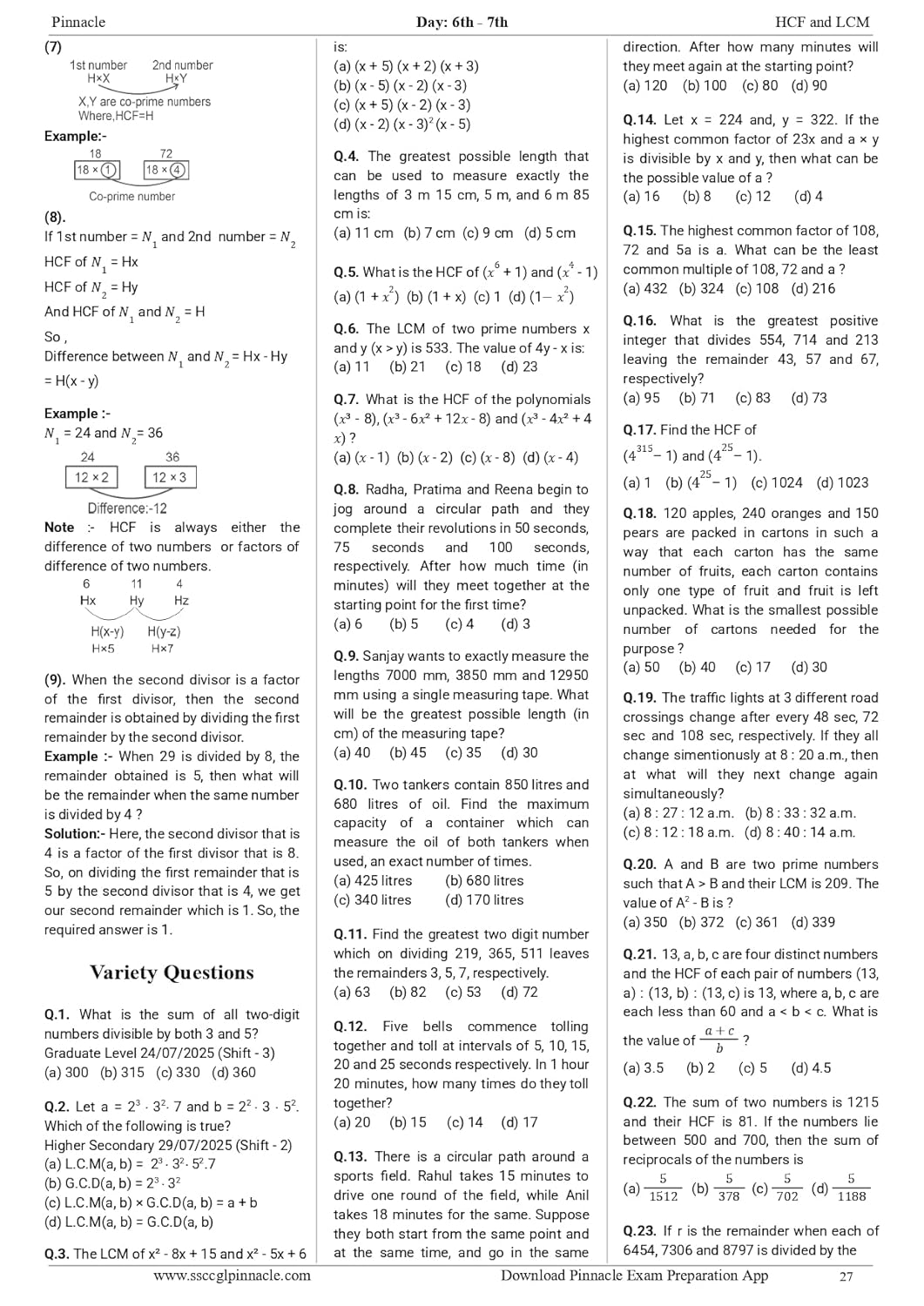 Pinnacle SSC Maths Chapter-Wise 6800+ebp MCQs 8th Edition (English Medium)