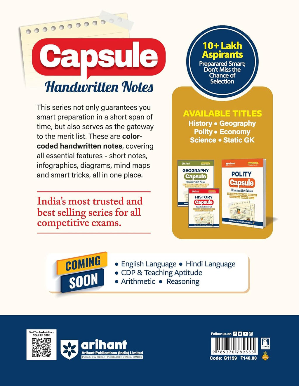 Arihant History Capsule Handwritten Notes(English Medium)