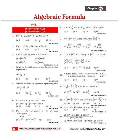 Rakesh - SSC Mathematics 7300 + Chapterwise-Typewise Questions (15th Edition) English Medium