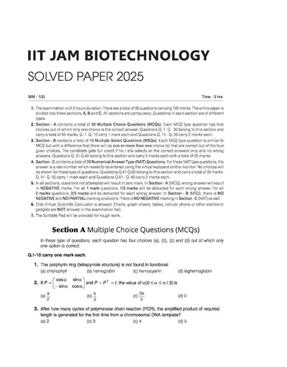 Arihant IIT JAM Biotechnology Solved Papers 3 Practice Sets Edition 2026 (English Medium)