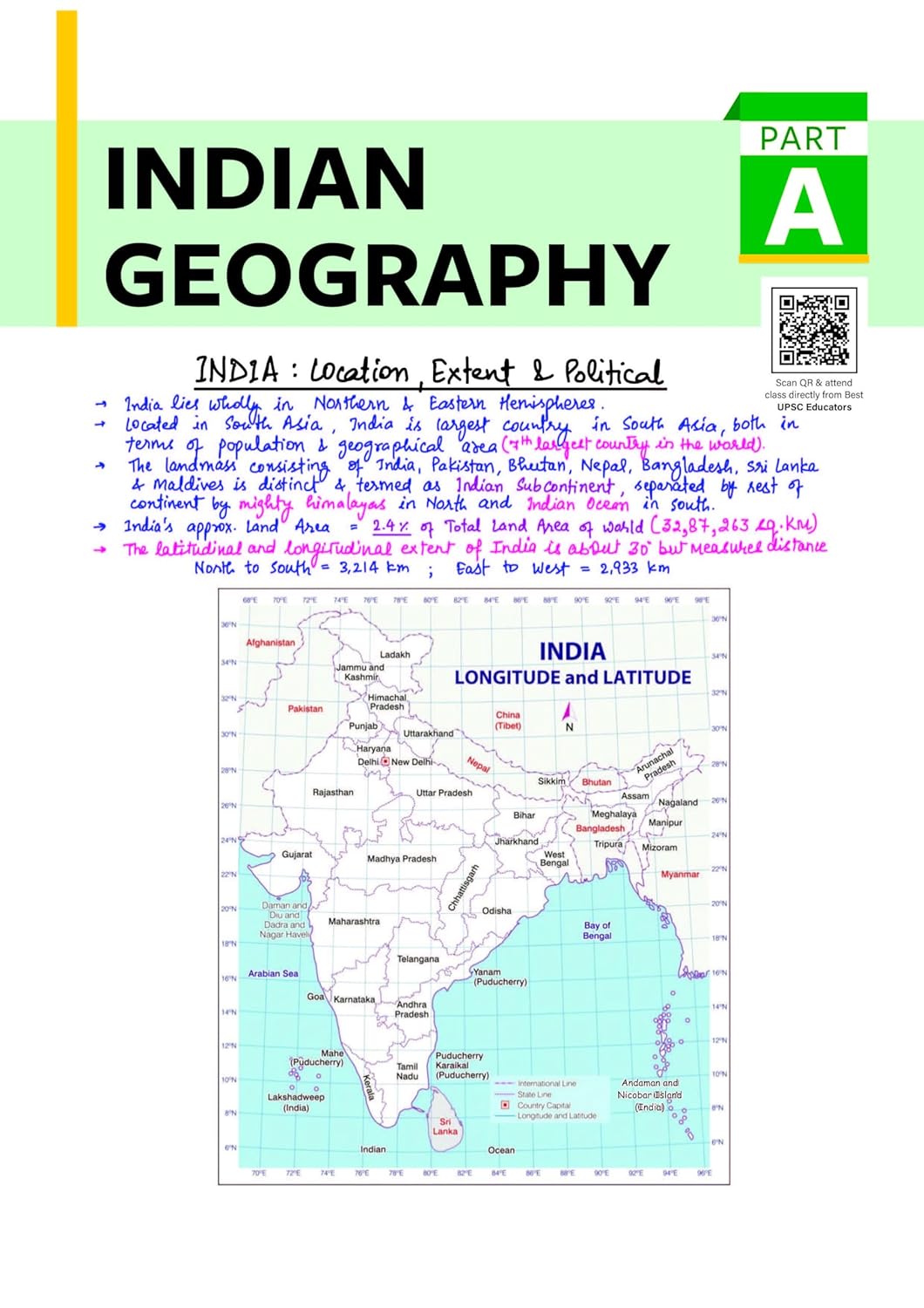 Arihant PULSE 3.0 UPSC Prelims 2026 Handwritten Notes – UPSC Through Maps | English Medium