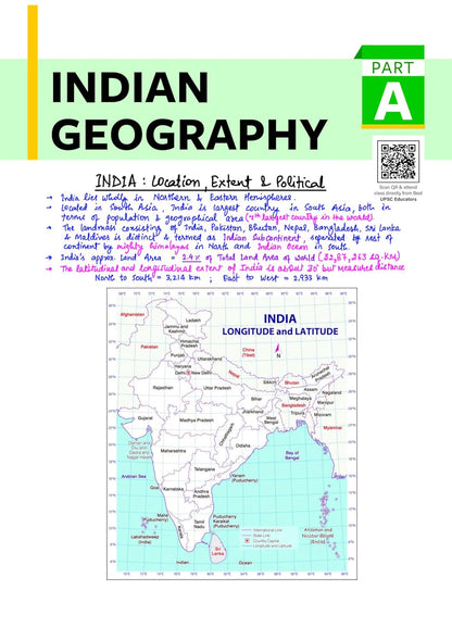 Arihant PULSE 3.0 UPSC Prelims 2026 Handwritten Notes – UPSC Through Maps | English Medium