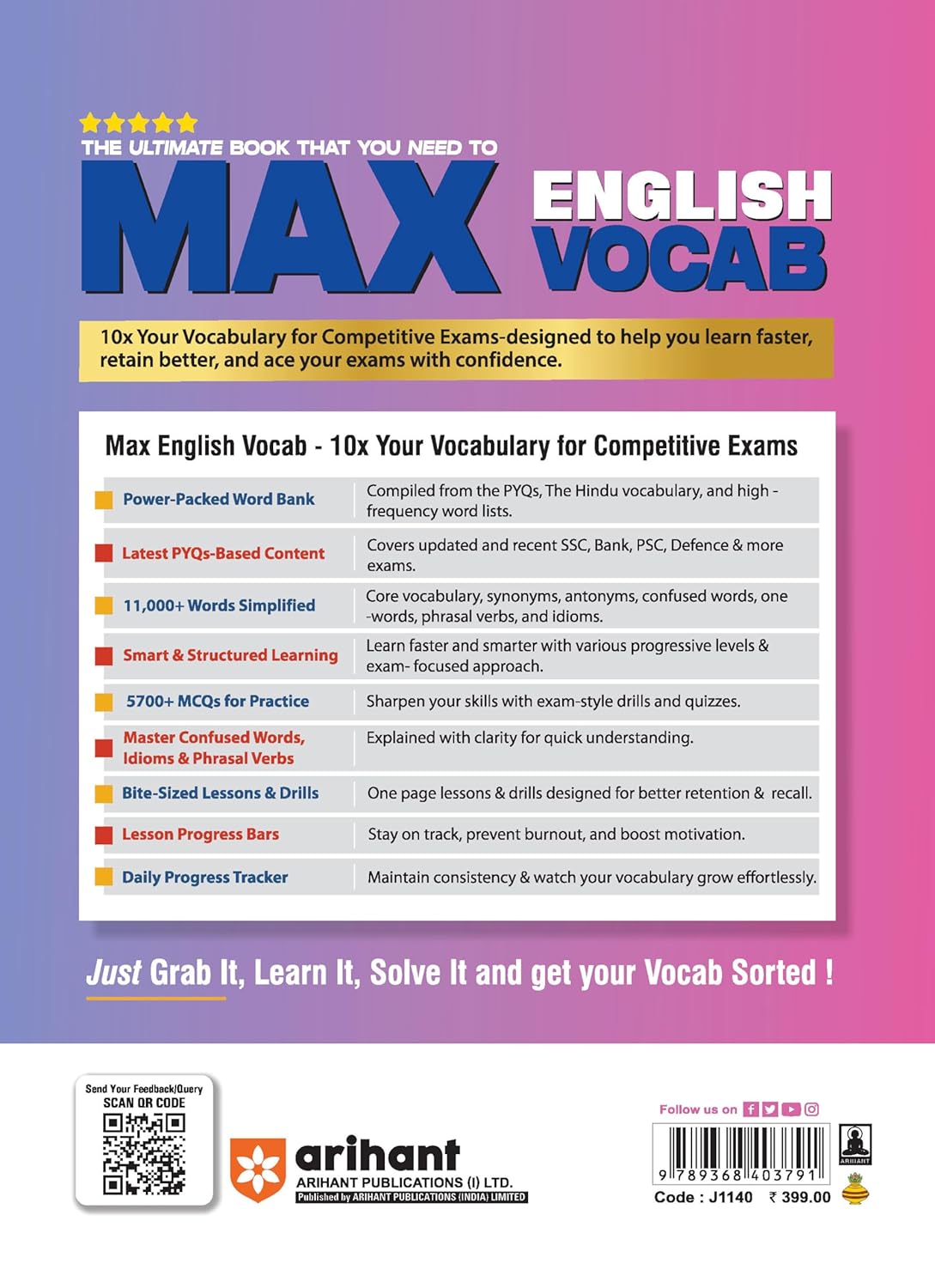 Arihant Max English Vocab By-Hasanuj Jaman (Bilingual)
