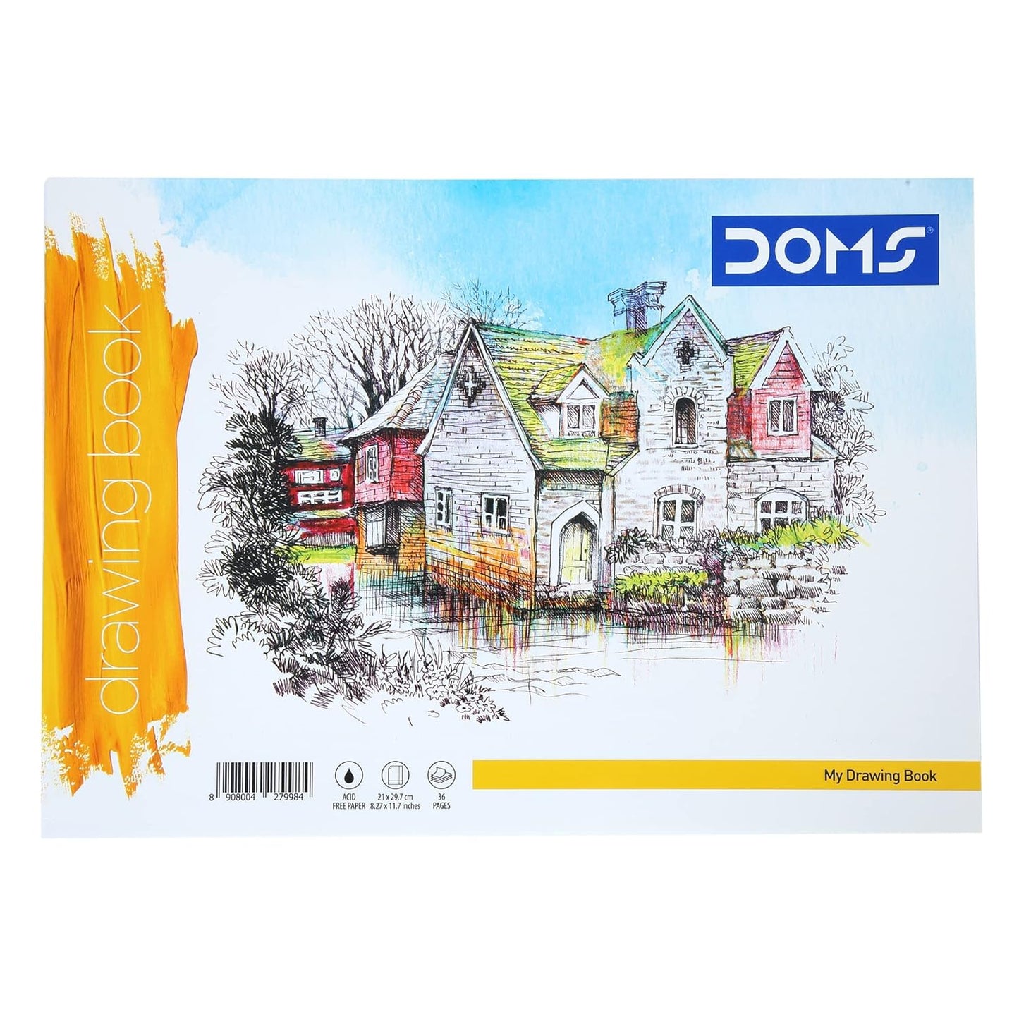 Doms Drawing Book – A5 Size (17 × 24.5 cm), 36 Pages | Plain Drawing Paper