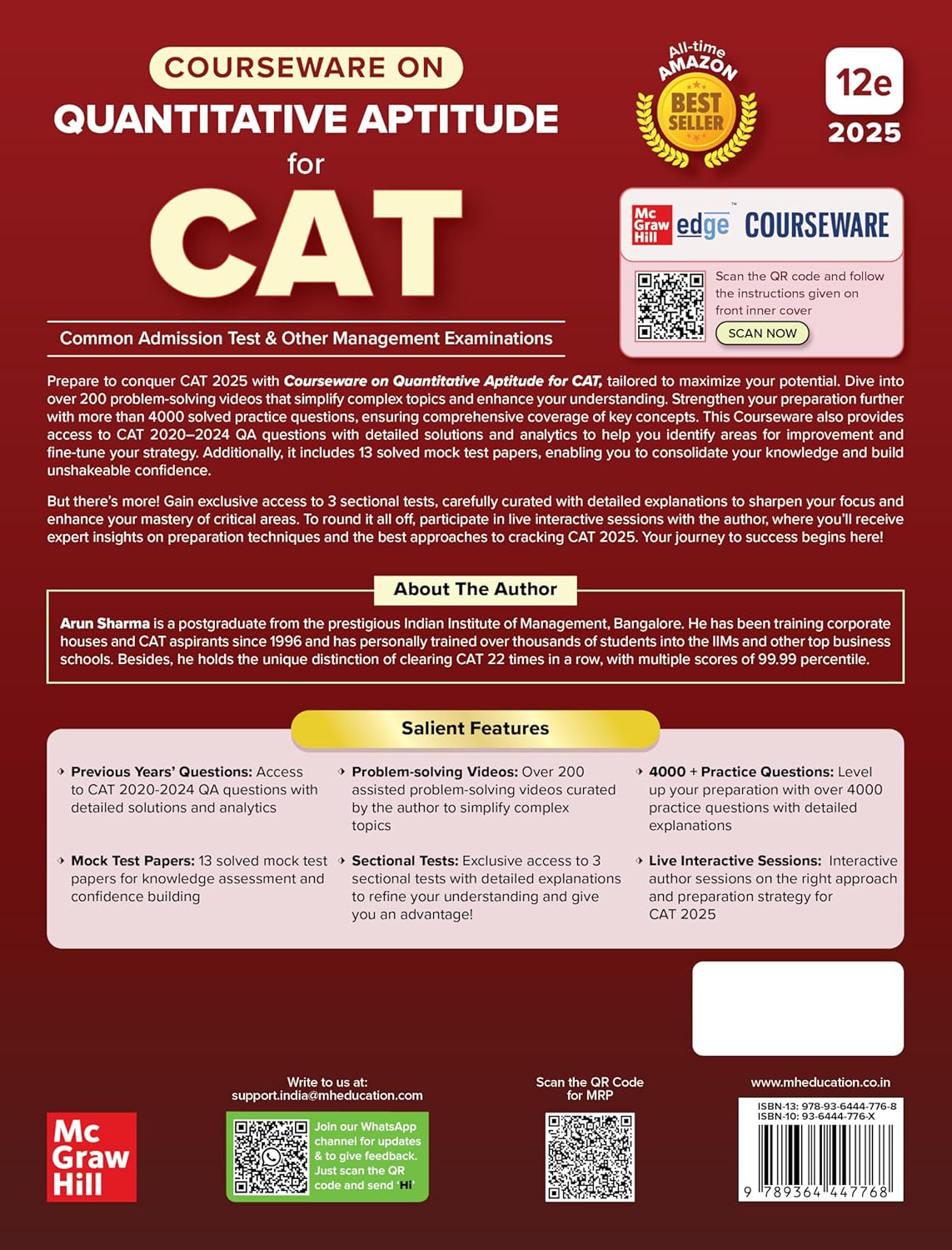 TMH - Courseware on Quantitative Aptitude (12th Edition) 2025 By Arun Sharma (English Medium)