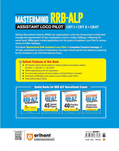 Arihant Mastermind RRB ALP Assistant Loco Pilot Exam 2026 | 40 Practice Sets & Solved Papers (English Medium)