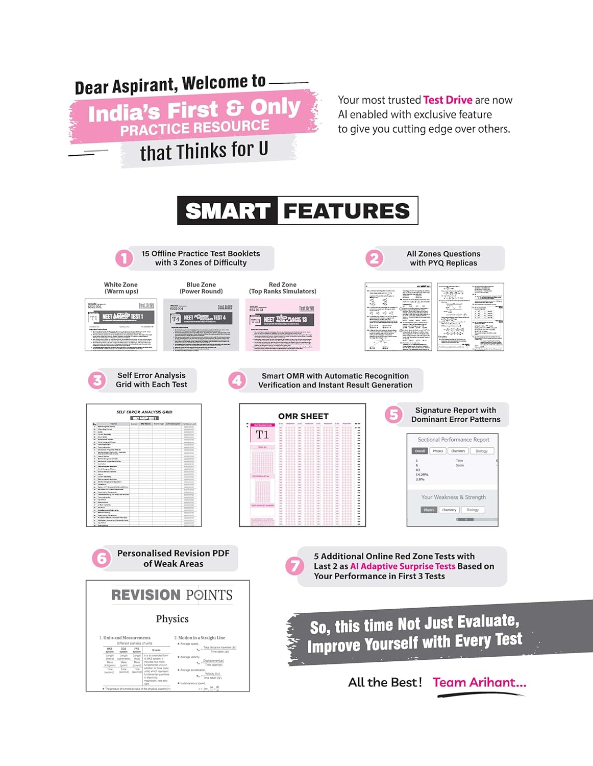 Arihant - NEET (UG) 2026 Test Drive | 20 Tests, 16 Booklets & 3600 Questions (PCB) English Medium