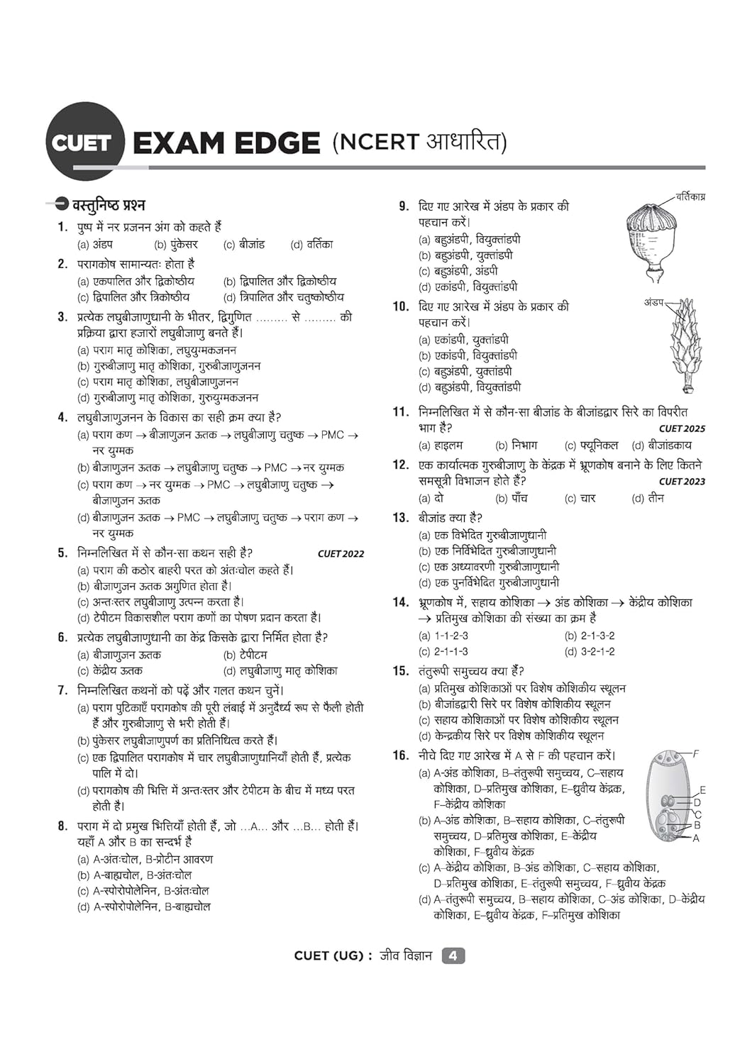 Arihant CUET UG 2026 Biology (Jeev Vigyan) Chapterwise Notes & Question Bank | Hindi Medium