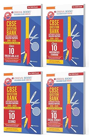 Oswaal CBSE Question Bank Class 10 Set of 4 Books | Chapterwise & Topicwise Solved Papers | For 2026 Board Exams