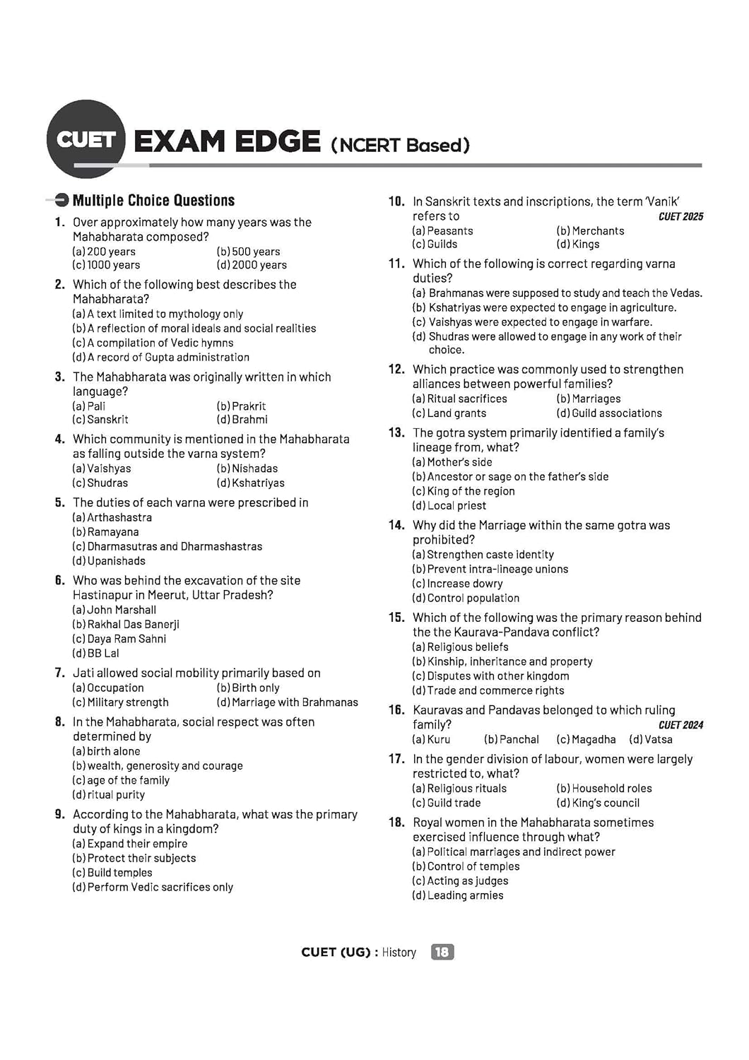 Arihant CUET UG 2026 History Chapterwise Notes & Question Bank | English Medium