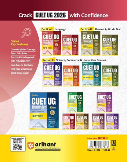 Arihant CUET UG 2026 Political Science Chapterwise Notes & Question Bank | English Medium