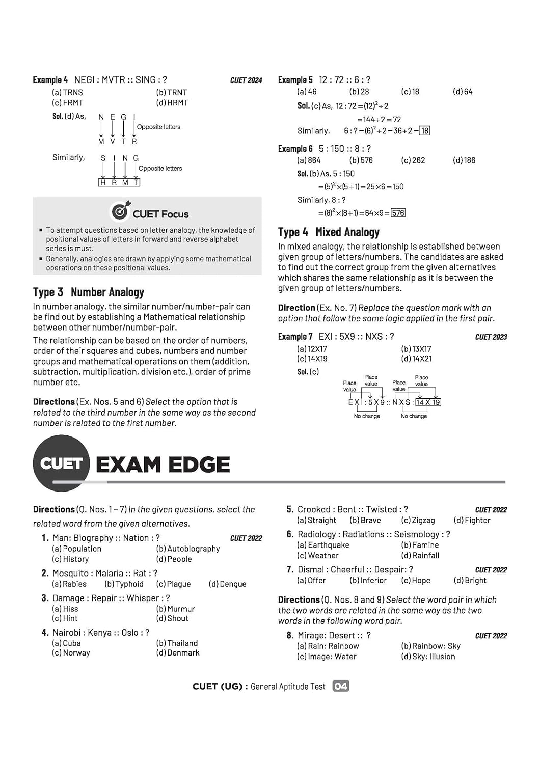 Arihant CUET UG 2026 General Aptitude Test (Section III) | Chapterwise Notes & Question Bank | Hindi Medium