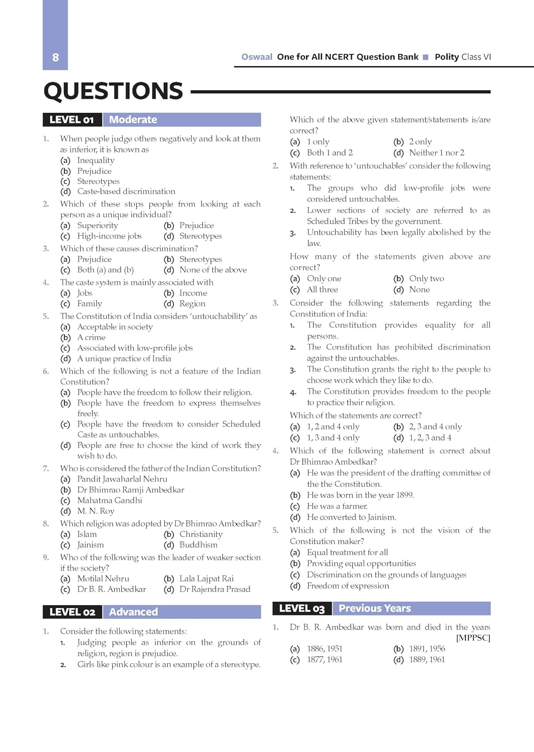 Oswaal NCERT One For All Book for UPSC & State PSCs | Indian Polity Classes 6-12 (Old & New NCERT Edition) Latest Edition