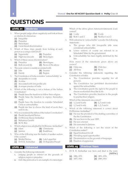 Oswaal NCERT One For All Book for UPSC & State PSCs | Indian Polity Classes 6-12 (Old & New NCERT Edition) Latest Edition