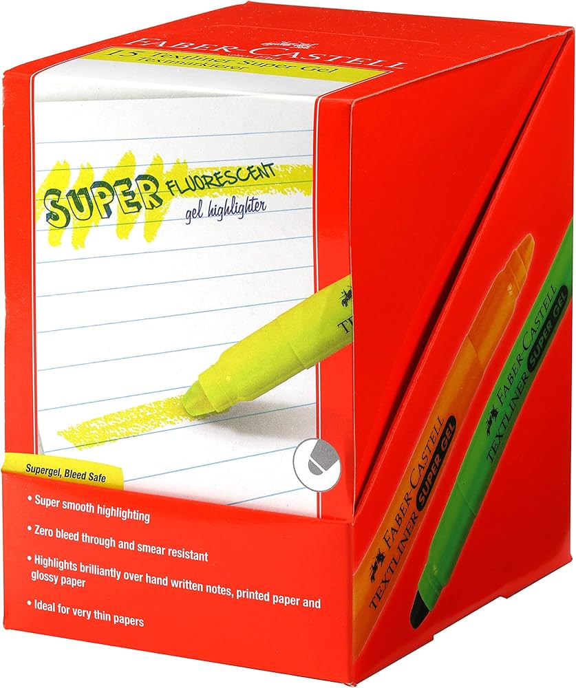 Faber-Castell Textliner Super Gel Crayons (15 Crayons, 4 Colours)