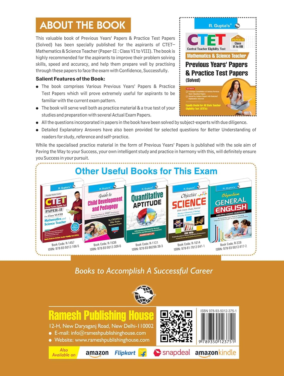 R. Gupta’s CTET (Paper-2) Mathematics & Science Teachers (Class 6 to 8) English Medium