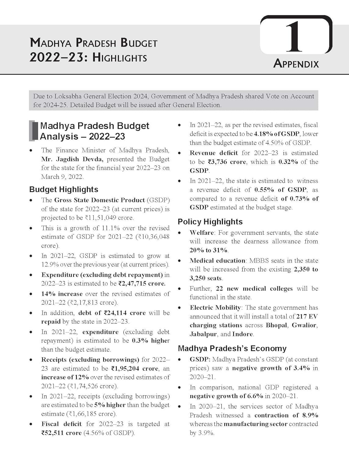 TMH - An Introduction To Madhya Pradesh General Knowledge (6th Edition) English Medium