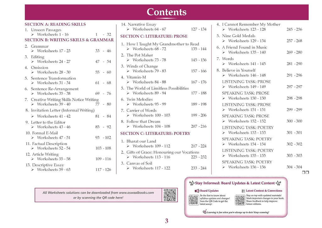 Oswaal CBSE Workbook English R1 Kaveri Class 9 (English Medium)