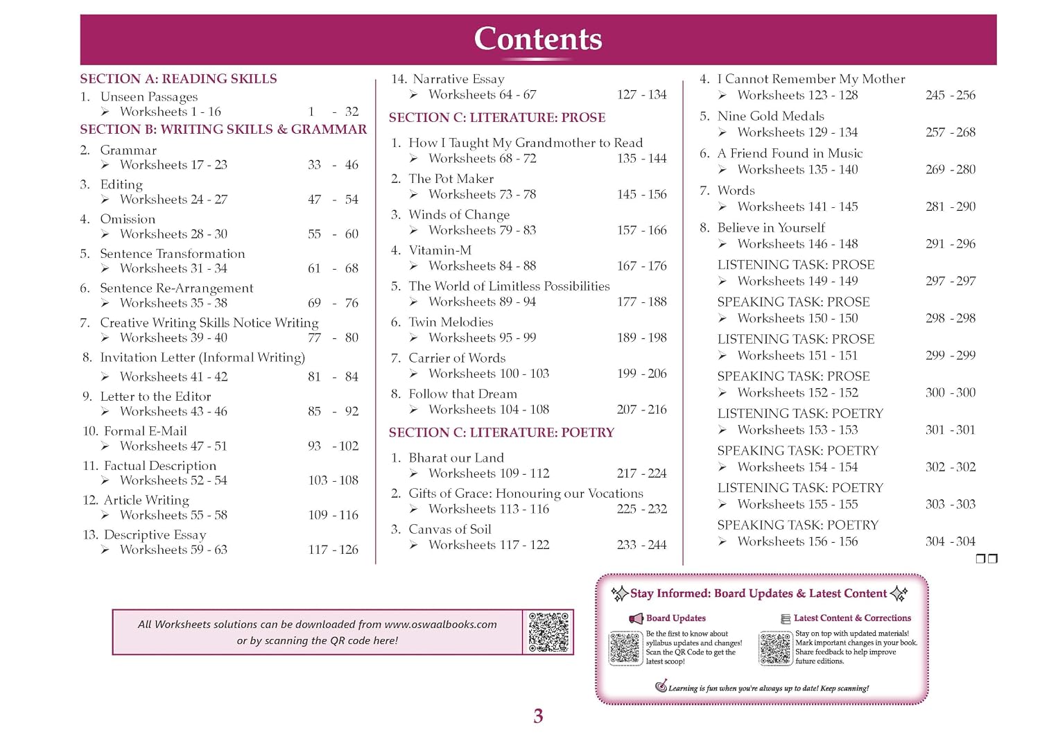Oswaal CBSE Workbook English R1 Kaveri Class 9 (English Medium)
