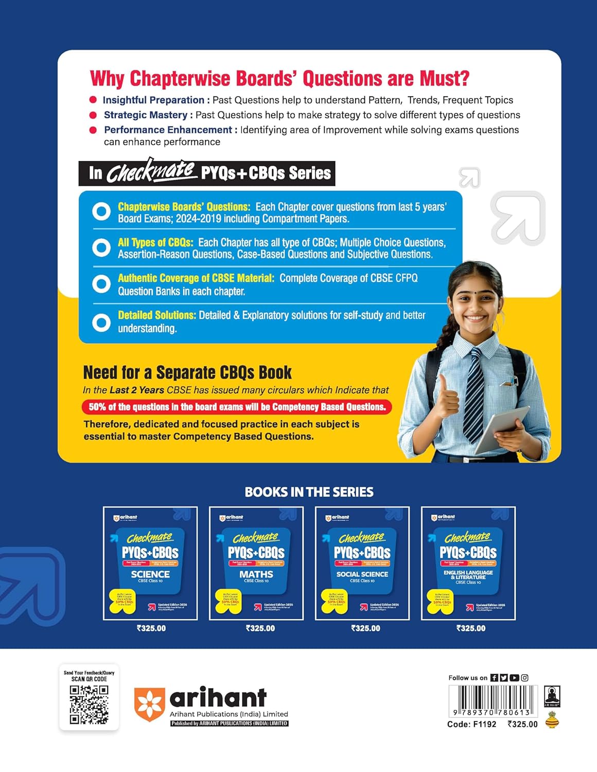 Arihant Checkmate PYQs + CBQs English Language & Literature Class 10 (Updated Edition 2026)