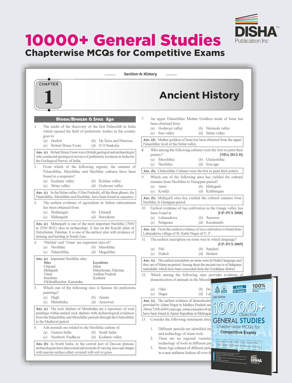 Disha - 10000+Objective General Studies | Chapter-wise MCQs (6th Edition) English Medium
