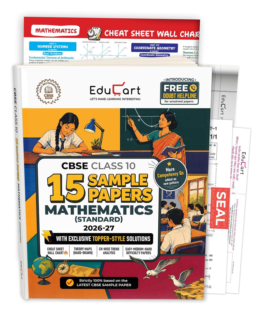 EduCart Mathematics (Standard) 15 Sample Papers For Class 10th 2026-27 (English Medium)