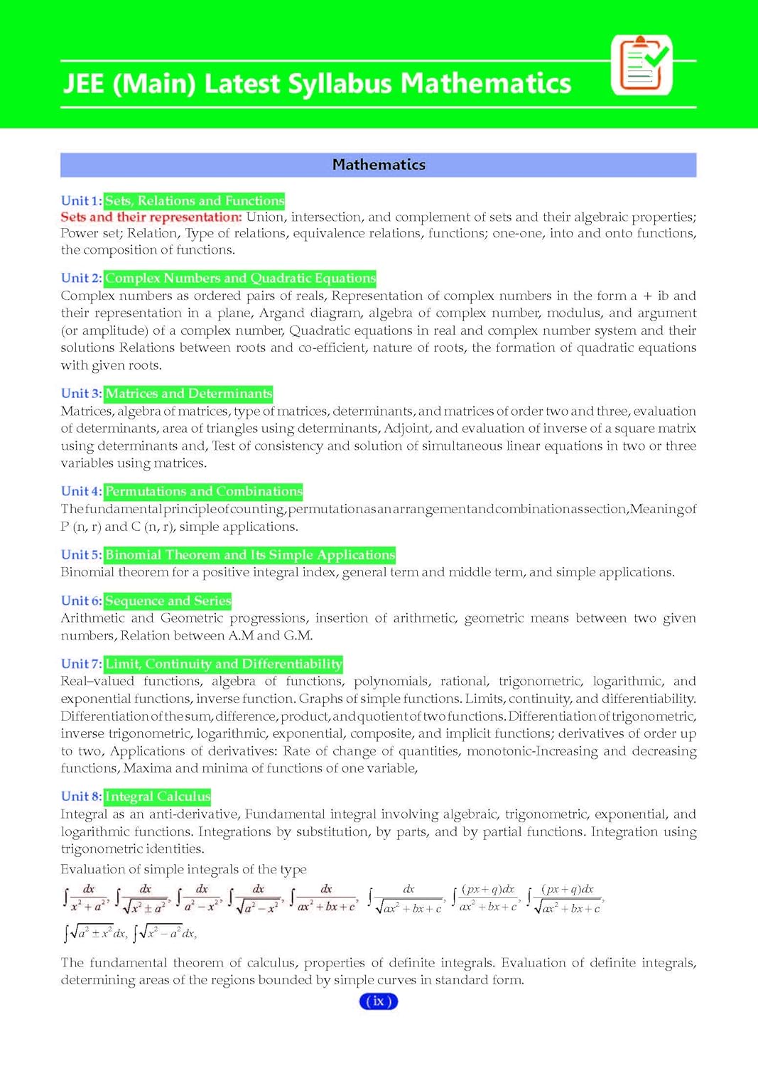 Oswaal NCERT JEE (Main) FLEX Mathematics (English Medium)