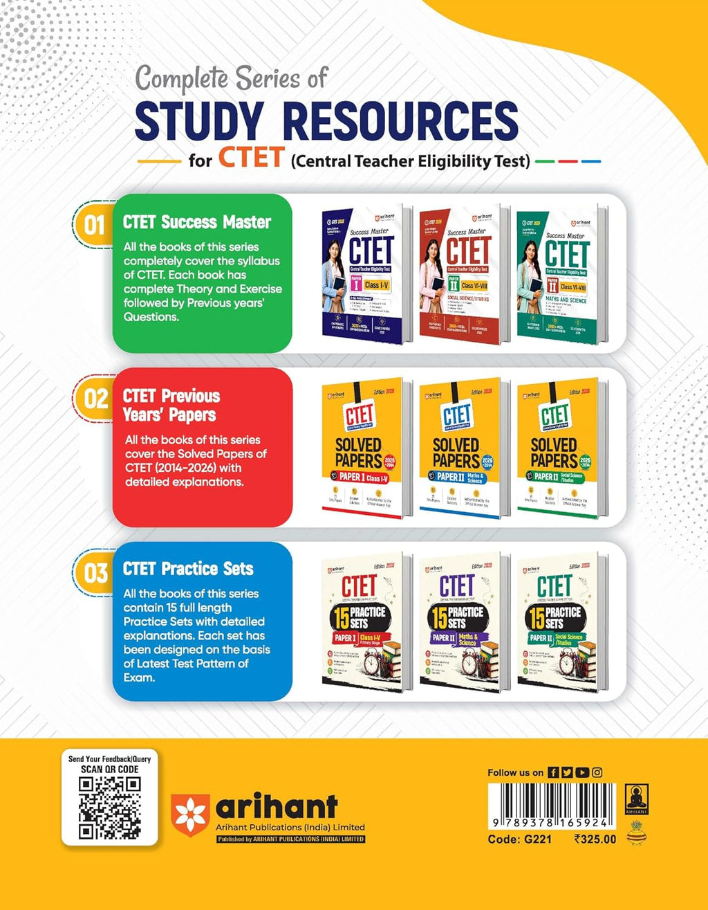 Arihant CTET 15 Practice Sets Paper II Maths & Science 2026 Edition (English Medium)