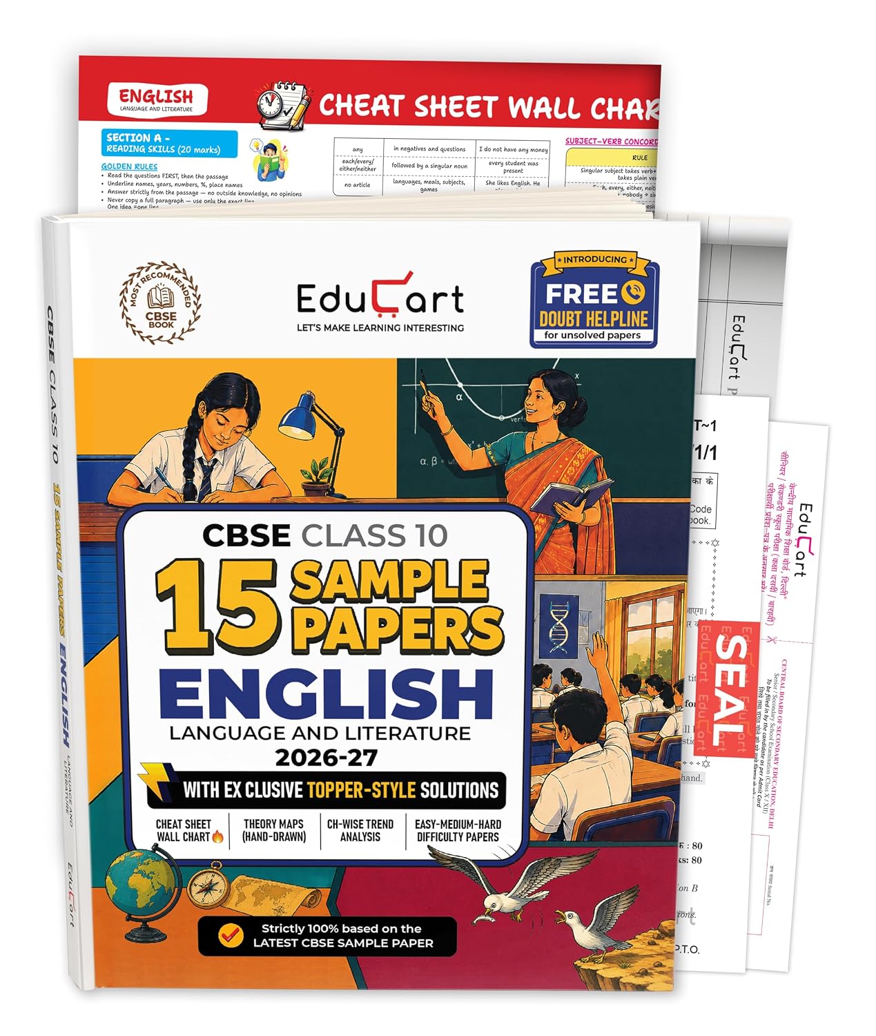 EduCart English 15 Sample Papers For Class 10 2026-27 (English Medium)