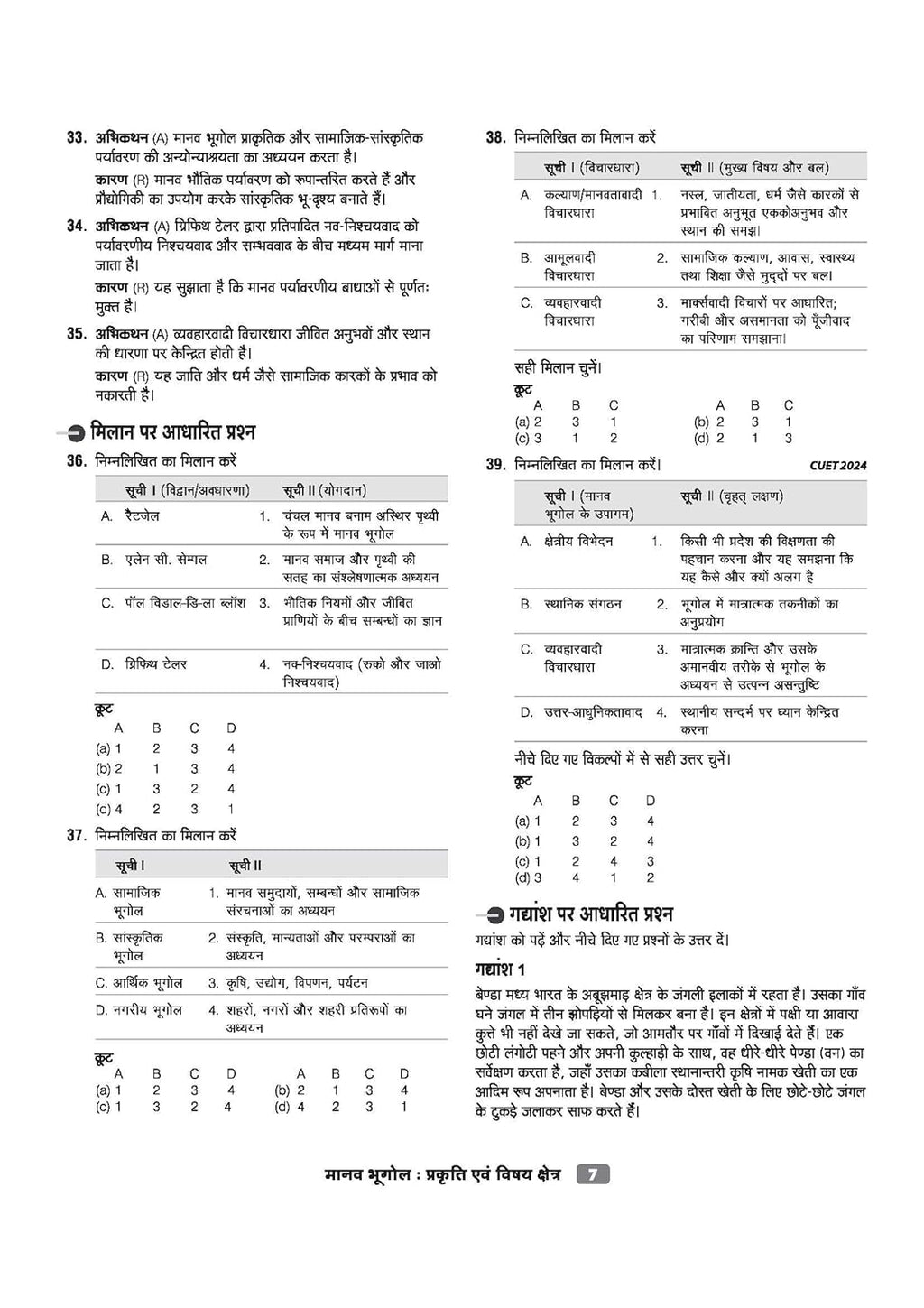 Arihant CUET UG 2026 Geography (Bhugol) Chapterwise Notes & Question Bank | Hindi Medium