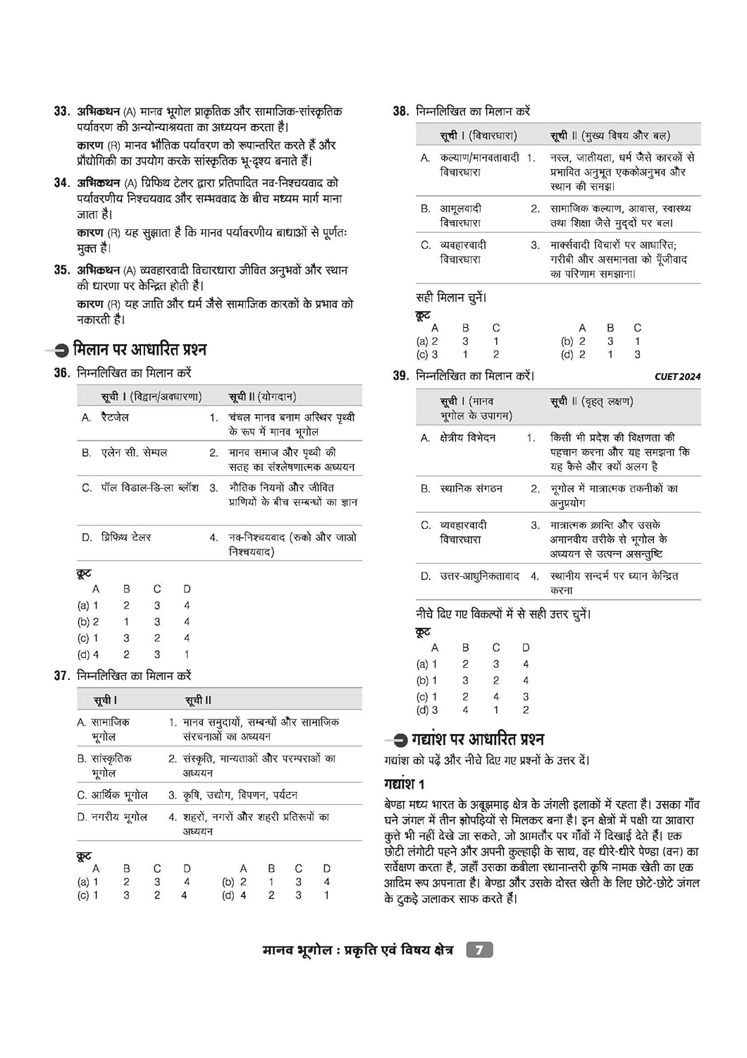 Arihant CUET UG 2026 Geography (Bhugol) Chapterwise Notes & Question Bank | Hindi Medium