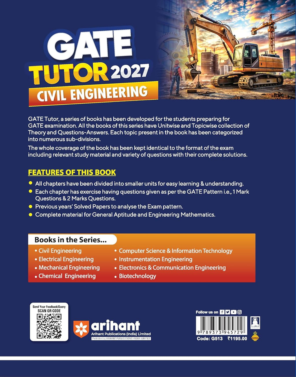Arihant GATE TUTOR Civil Engineering Exam 2027 by Prashant Dixhit | (English Medium)