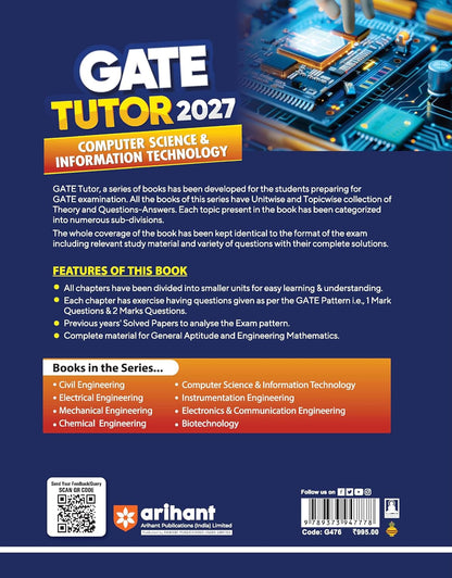 Arihant GATE Tutor Computer Science & Information Technology By Shanti Kirupani, Prachi Jain & Amrita Mishra Edition 2027 (English Medium)