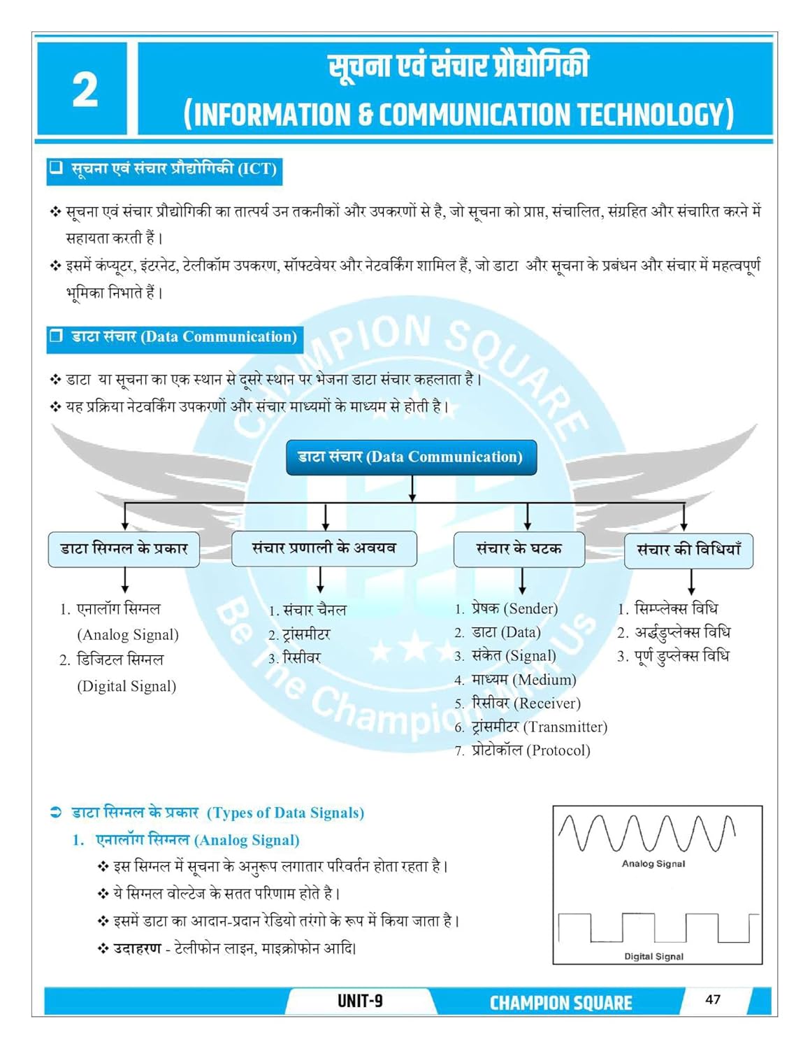 Champion Square MPPSC Pre Unit 9 | Suchna Evam Sanchar Prodyogiki (Hindi)
