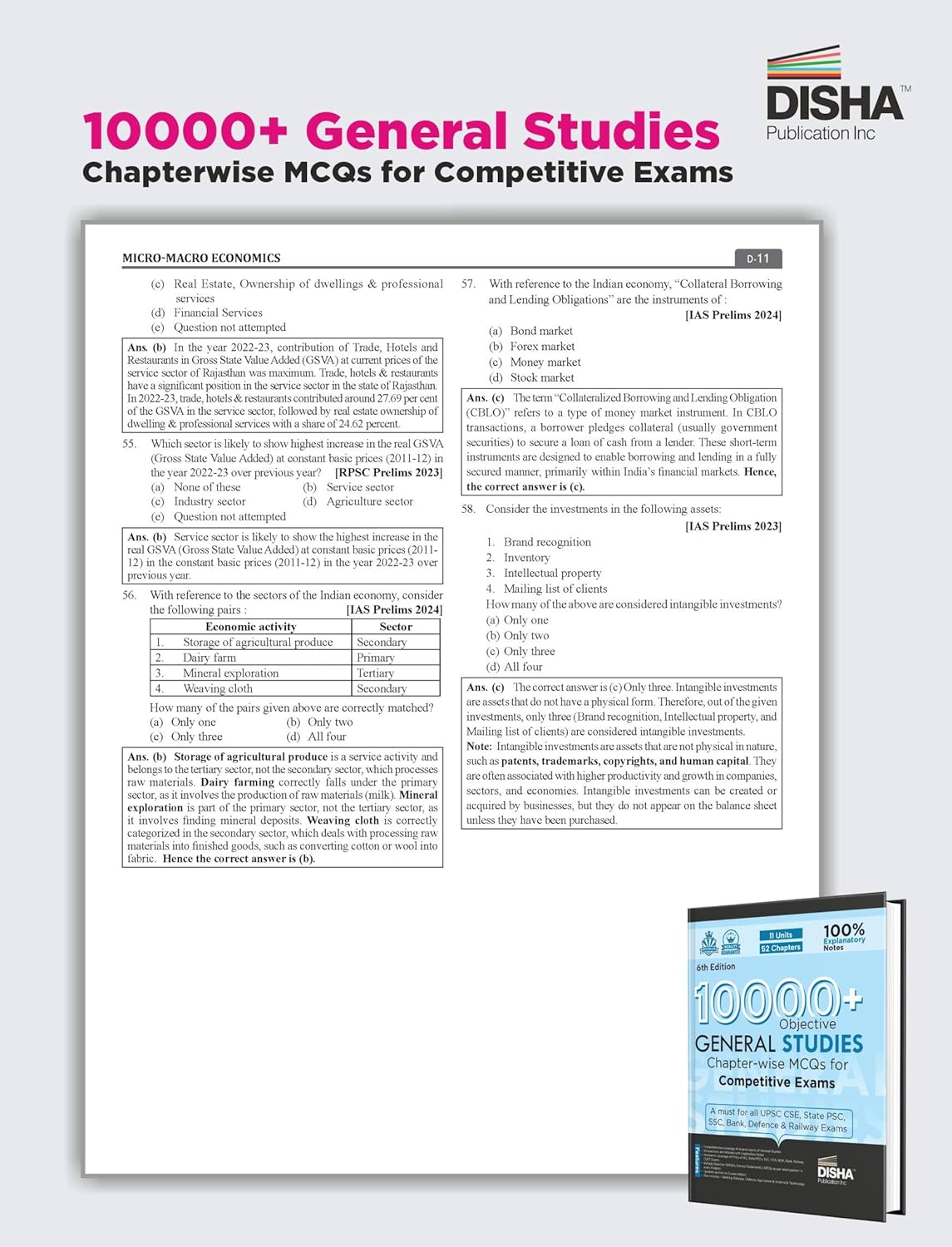 Disha - 10000+Objective General Studies | Chapter-wise MCQs (6th Edition) English Medium