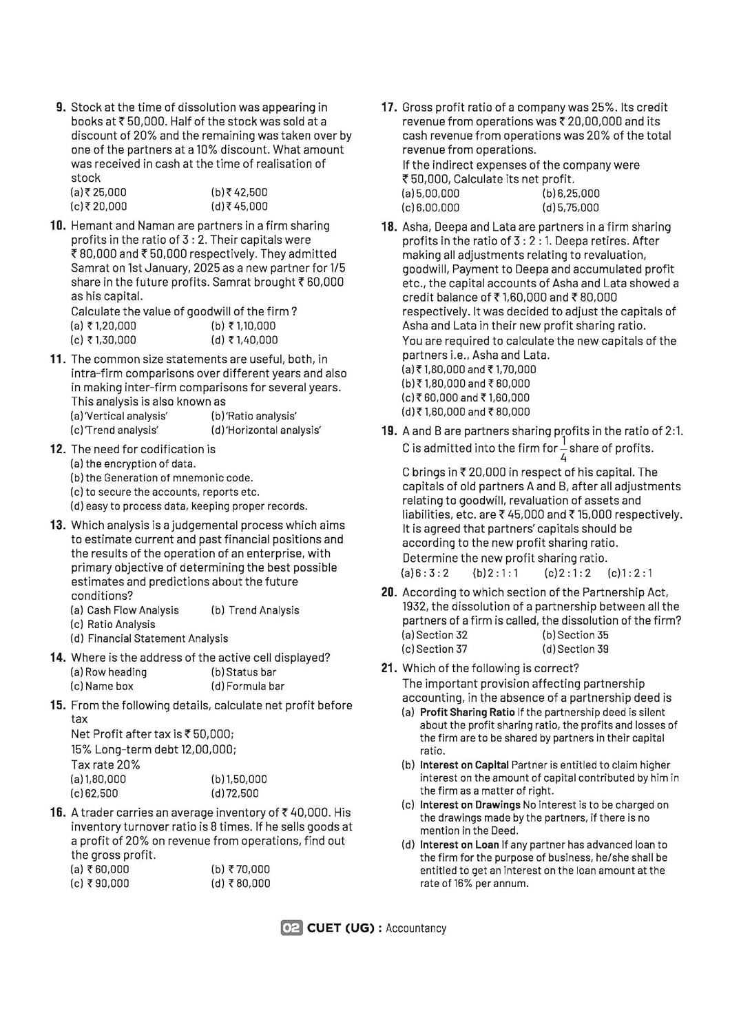Arihant CUET UG 2026 Accountancy Chapterwise Notes & Question Bank | English Medium