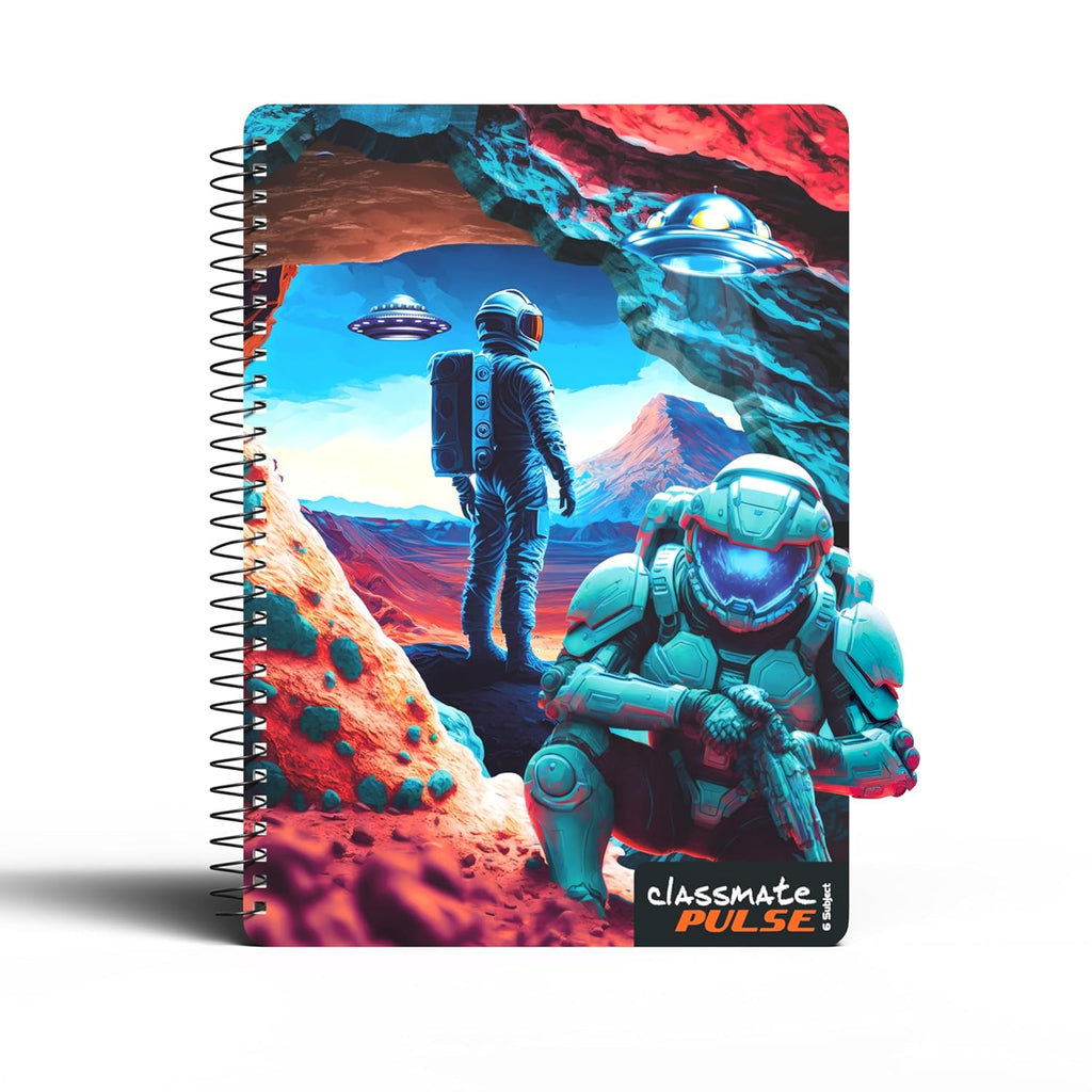 Classmate Pulse 6-Subject Spiral Notebook – 302 Pages, Ruled, Premium Spiral Bound