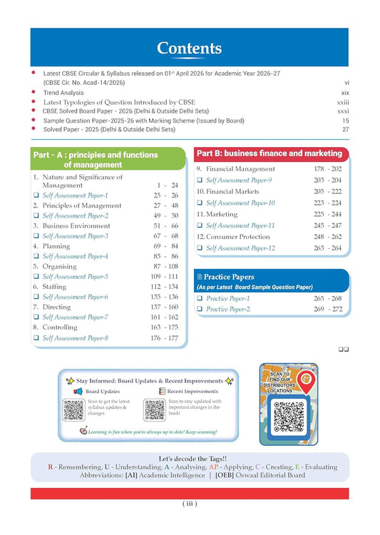 Oswaal CBSE Question Bank Class 12 Business Studies (English Medium)